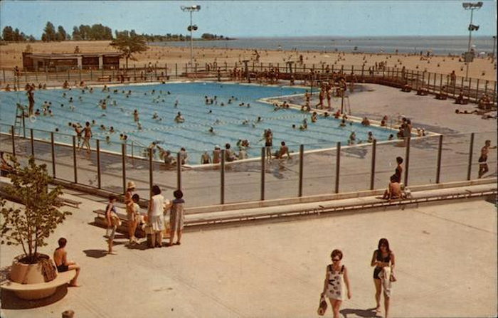 Lake St. Clair Metropark (Metro Beach, Metropolitan Beach) - Vintage Postcard (newer photo)